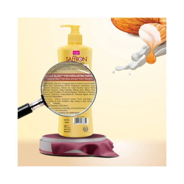 VI-JOHN Saffron Milk Almond Fairness Body Lotion (400ml) - VI-JOHN