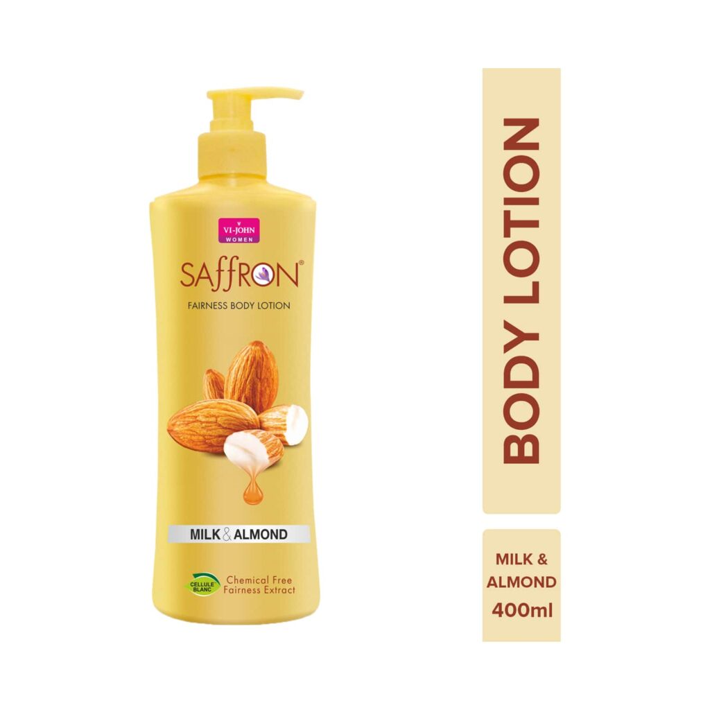 VI-JOHN Saffron Milk Almond Fairness Body Lotion (400ml) - VI-JOHN