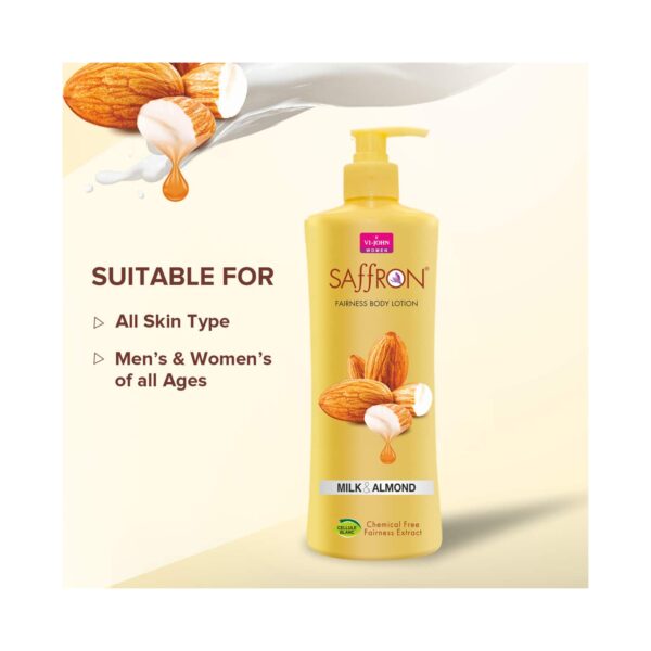 VI-JOHN Saffron Milk Almond Fairness Body Lotion (400ml) - VI-JOHN