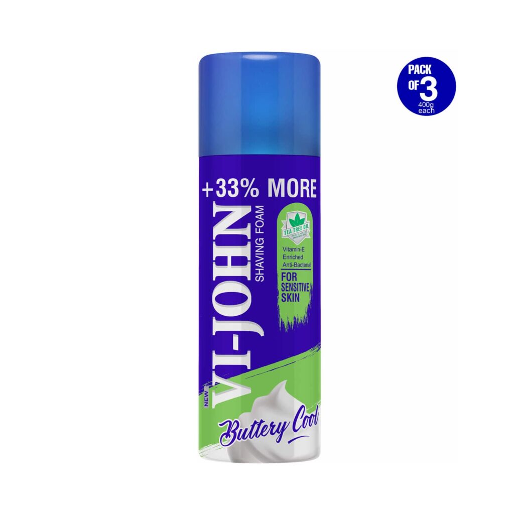 VI-JOHN Sensitive Skin Shaving Foam For Men (Pack of 3) (400 ml) - VI-JOHN