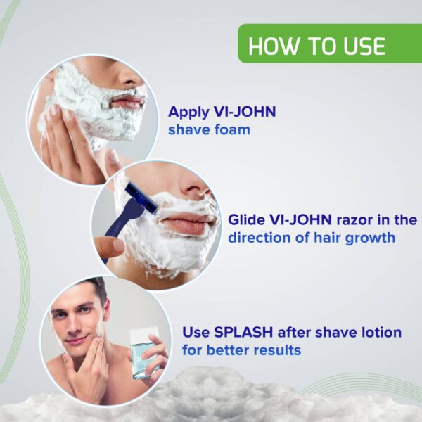 VI-JOHN Sensitive Skin Shaving Foam For Men (Pack of 3) (400 ml) - VI-JOHN