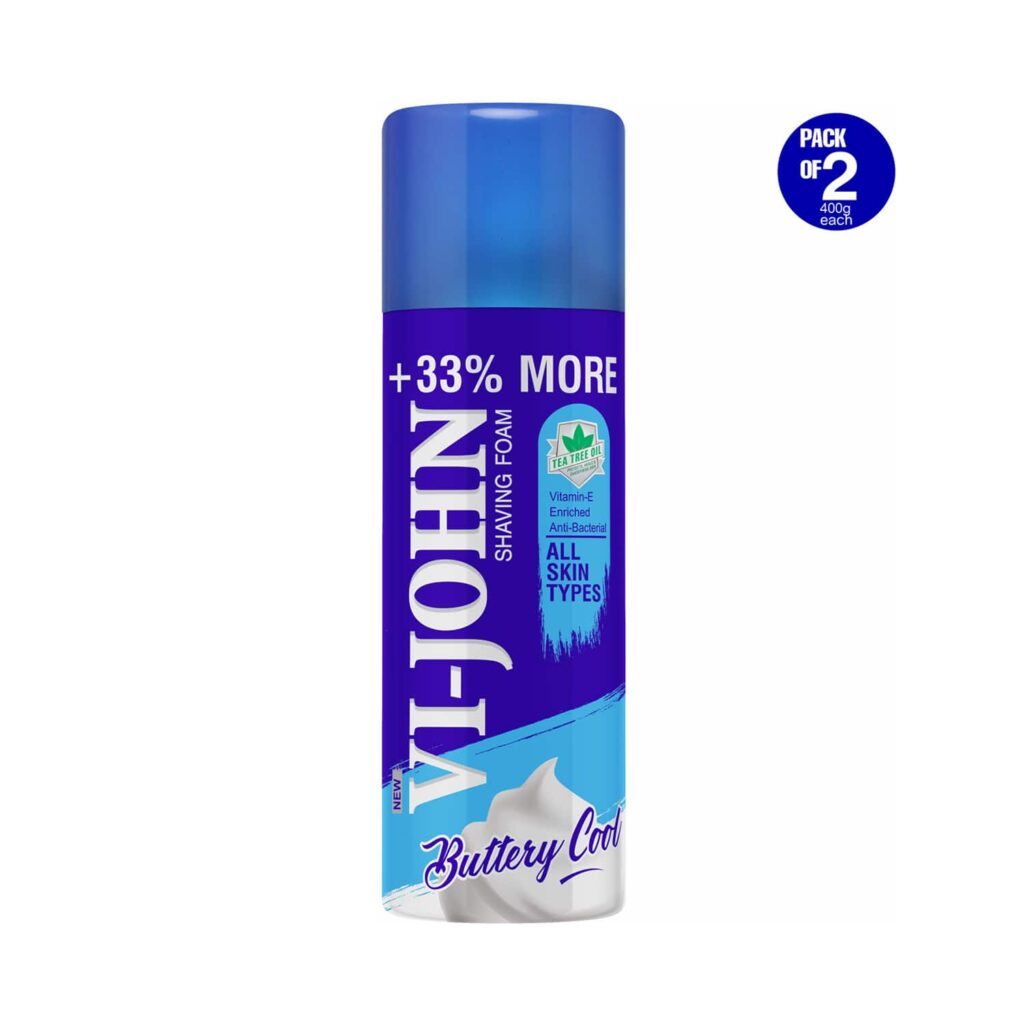 VI-JOHN Shaving Foam All Skin Type with Vitmin E (Pack Of 2) - VI-JOHN