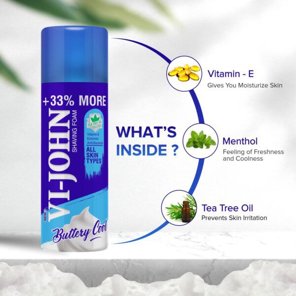 VI-JOHN Shaving Foam All Skin Type with Vitmin E (Pack Of 2) - VI-JOHN