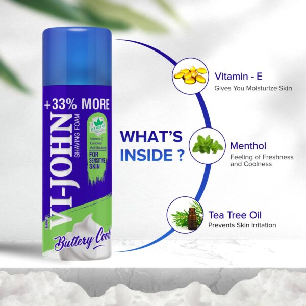 VI-JOHN Shaving Foam for Sensitive Skin (Pack of 2) - VI-JOHN