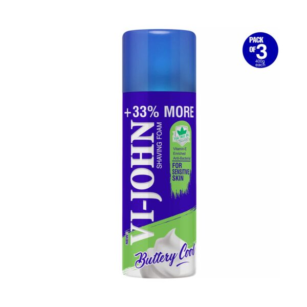 VI-JOHN Shaving Foam For Sensitive Skin With Vitamin E (Pack Of 3) - VI-JOHN