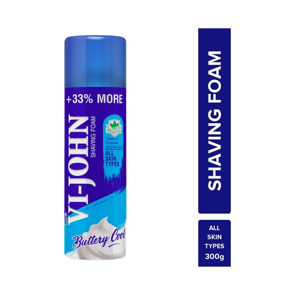 VI-JOHN Shaving Foam With Vitamin E Enriched & Antibacterial Properties (300g) - VI-JOHN