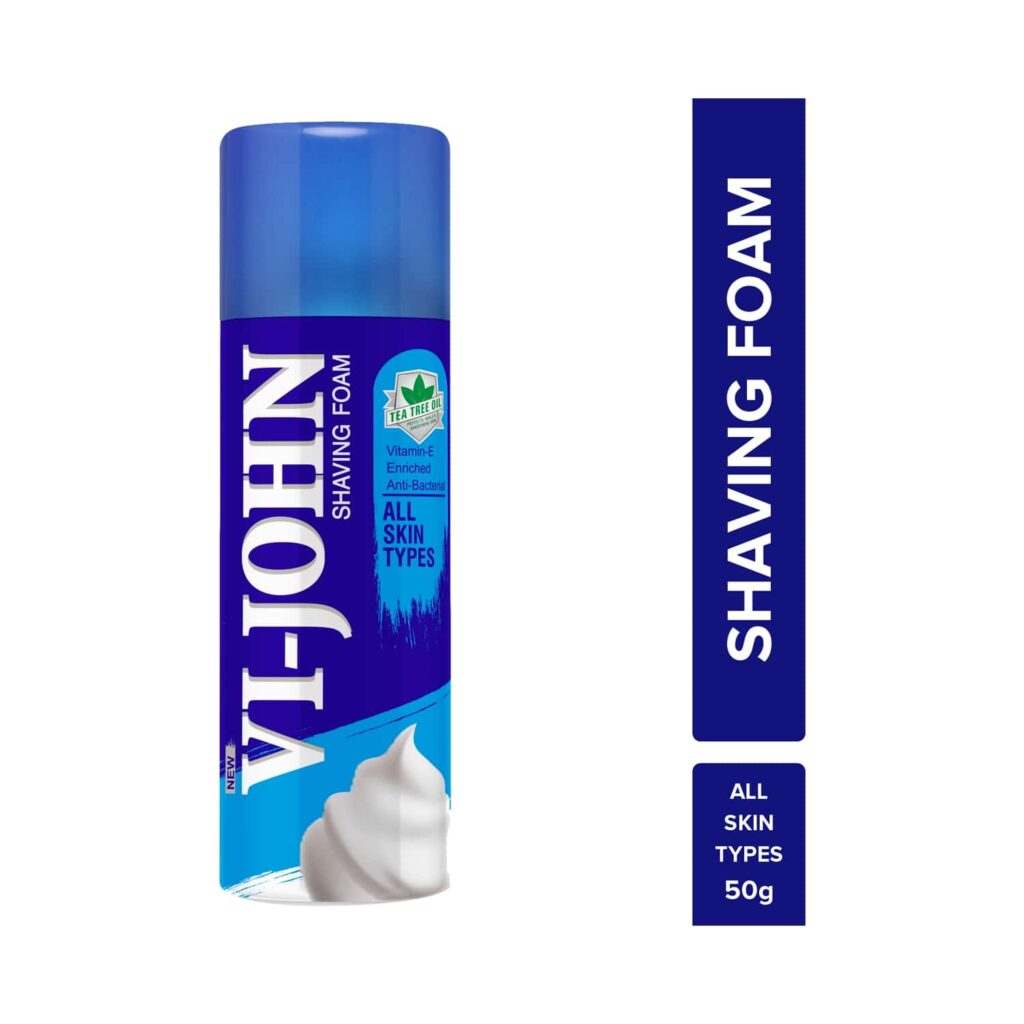 VI-JOHN Shaving Foam With Vitamin E Enriched & Antibacterial Properties (50g) - VI-JOHN