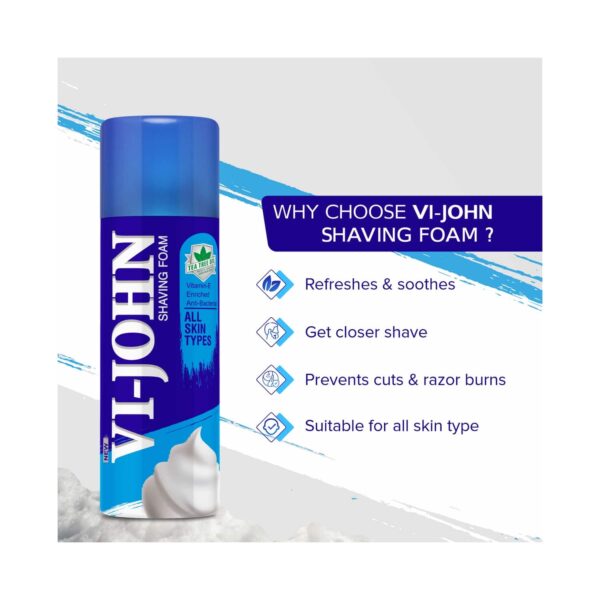 VI-JOHN Shaving Foam With Vitamin E Enriched & Antibacterial Properties (50g) - VI-JOHN