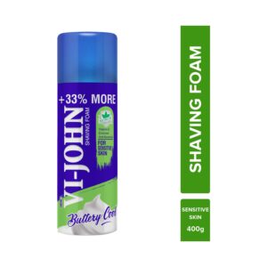 VI-JOHN Shaving Foam With Vitamin E Enriched & Antibacterial Properties For Sensitive Skin (400g) - VI-JOHN
