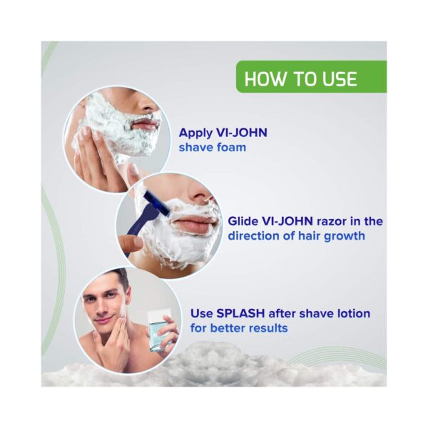 VI-JOHN Shaving Foam With Vitamin E Enriched & Antibacterial Properties For Sensitive Skin (400g) - VI-JOHN