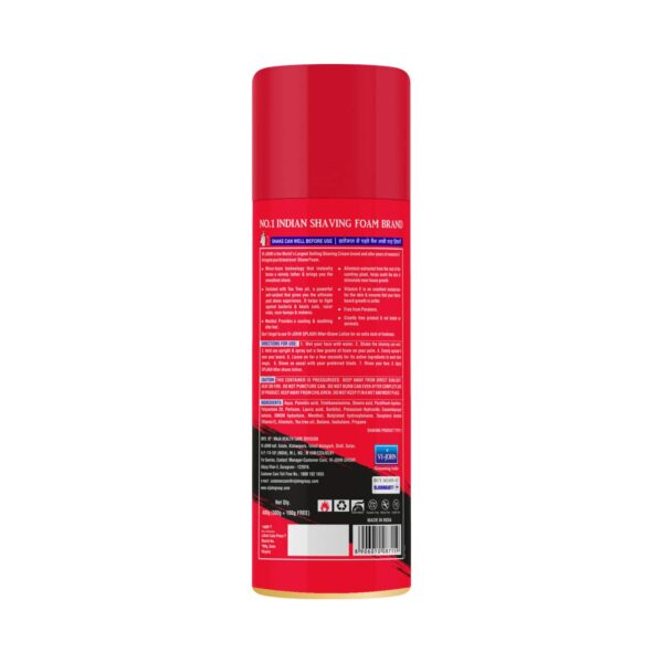 VI-JOHN Special Moisturizing Formula Shaving Foam With Vitamin E Enriched With Antibacterial (400ml) - VI-JOHN