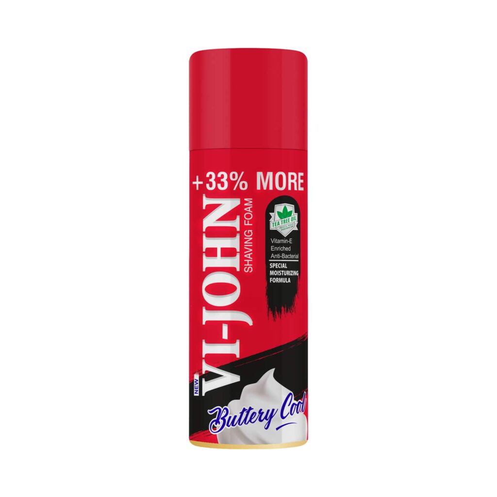 VI-JOHN Special Moisturizing Formula Shaving Foam With Vitamin E Enriched With Antibacterial (400ml) - VI-JOHN