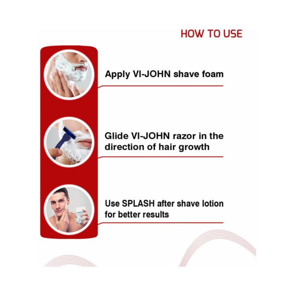 VI-JOHN Special Moisturizing Formula Shaving Foam With Vitamin E Enriched With Antibacterial (400ml) - VI-JOHN