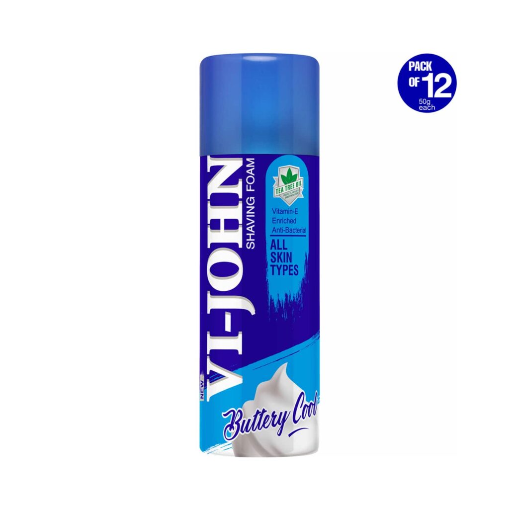 VI-JOHN Vitamin E Enriched Anti-Bacterial Shaving Foam (Pack of 12) - VI-JOHN