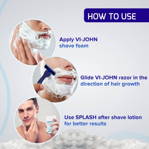 VI-JOHN Vitamin E Enriched Anti-Bacterial Shaving Foam (Pack of 12) - VI-JOHN