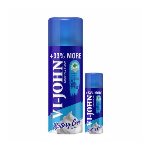 VI-JOHN Vitamin E Enriched Anti-Bacterial Shaving Foam (Pack Of 2) (450 g) - VI-JOHN