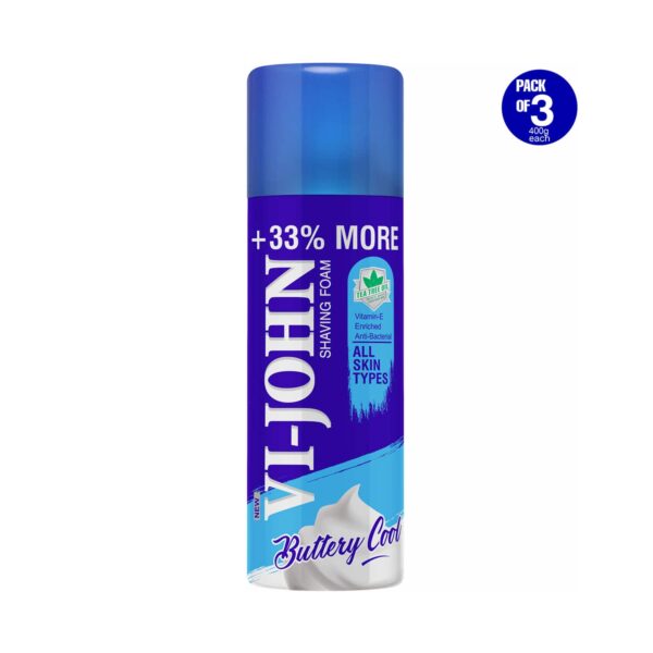 VI-JOHN Vitamin E Enriched Anti-Bacterial Shaving Foam (Pack of 3) - VI-JOHN