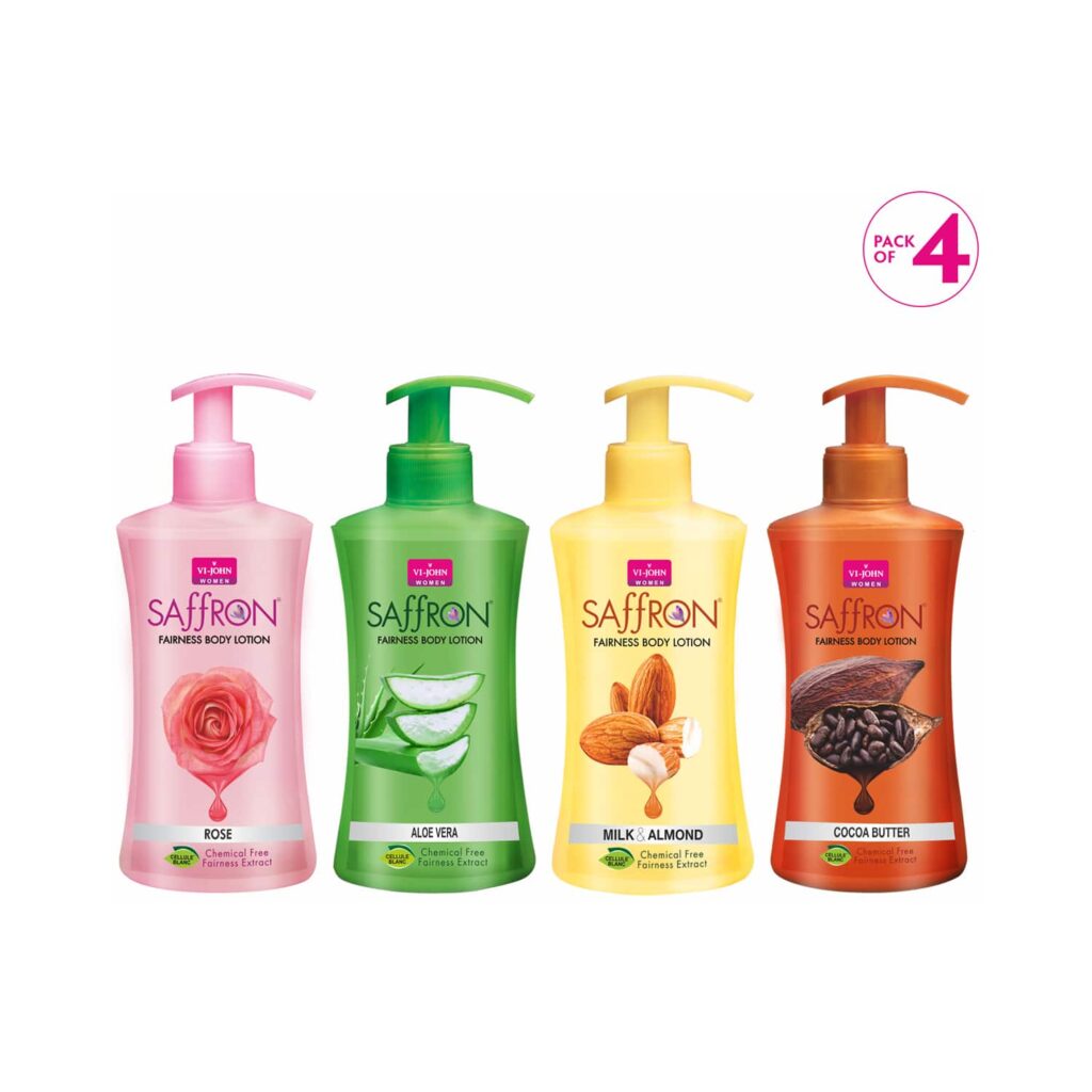 VI-JOHN Women Body Lotion Combo - Aloevera + Cocoa Butter + Milk Almond + Rose - VI-JOHN