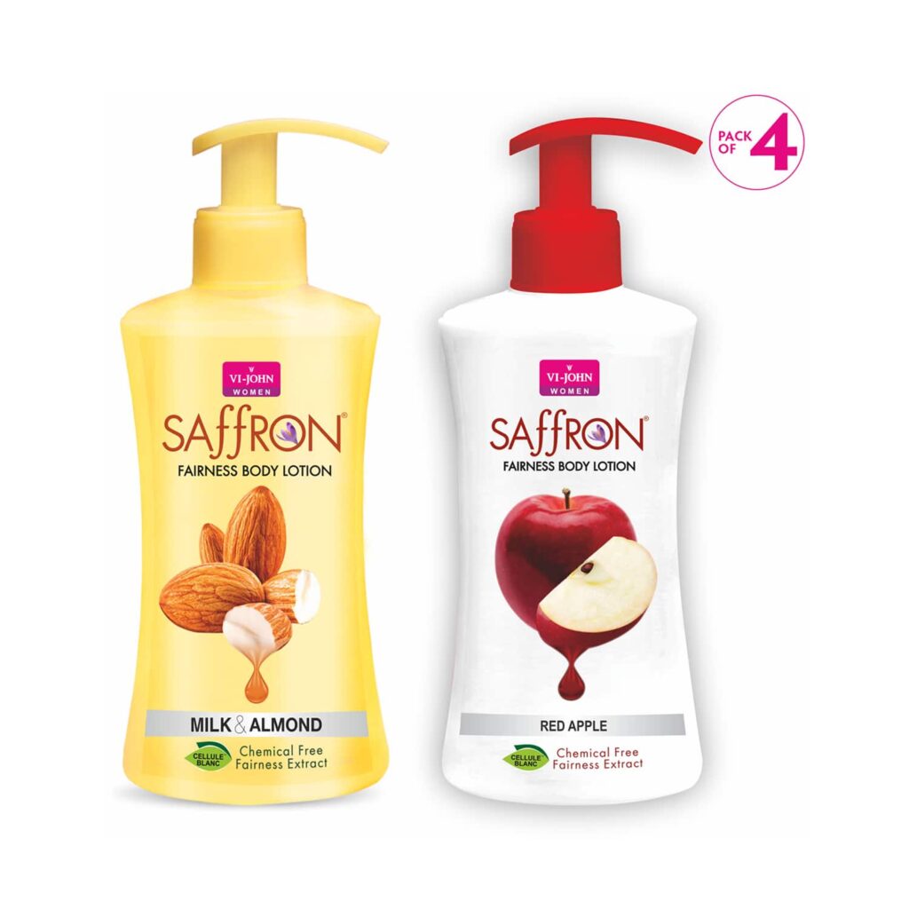 VI-JOHN Women Saffron Body Lotion Combo Red Apple + Milk Almond - VI-JOHN