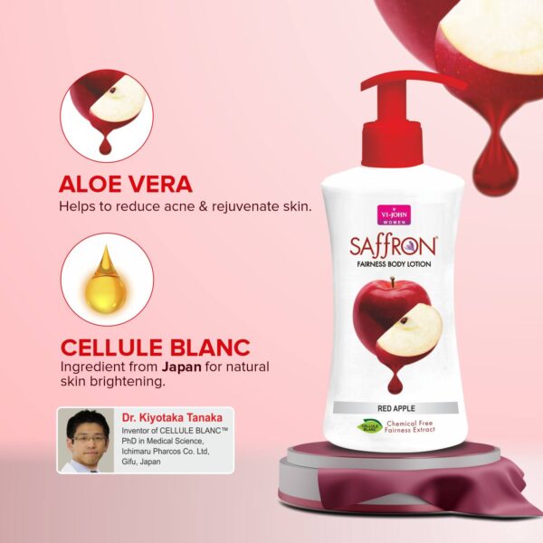 VI-JOHN Women Saffron Body Lotion Combo Red Apple + Milk Almond - VI-JOHN