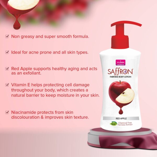 VI-JOHN Women Saffron Body Lotion Combo Red Apple + Milk Almond - VI-JOHN