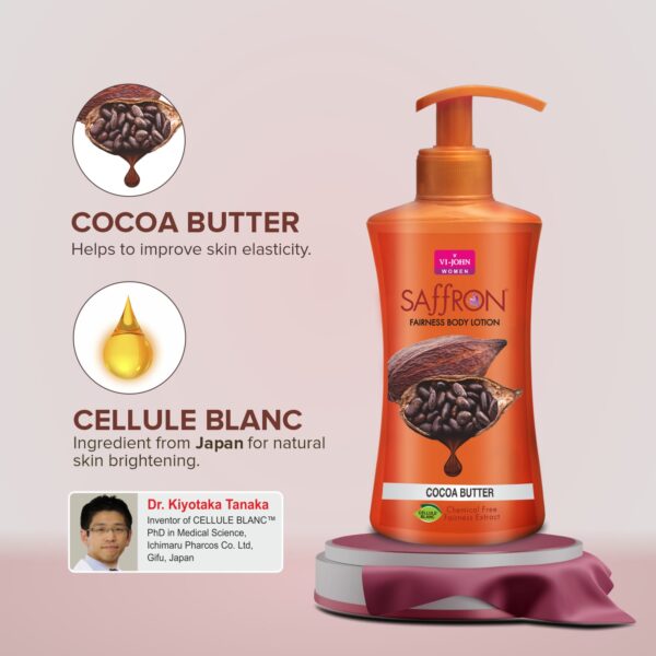 VI-JOHN Women Saffron Fairness Body Lotion Rose, Turmeric & Cocoa Butter (Pack of 3) (250 ml) - VI-JOHN