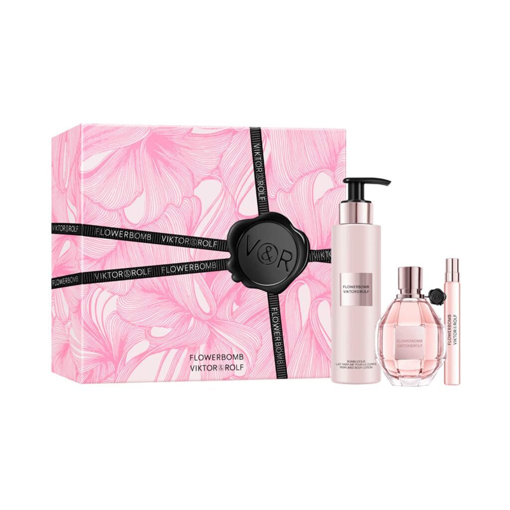 Viktor & Rolf Flowerbomb Giftset (Eau De Parfum + Body Lotion + Travel Size) (3 pcs) - Viktor & Rolf