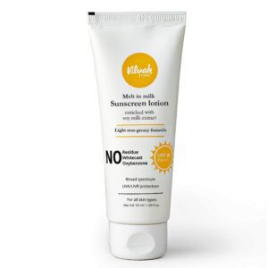 vilvah STORE Vilvah Melt-In-Milk Sunscreen For All Skins Spf 50 Pa+++ With Soy Milk Extract Lightweight, No White Cast Protects Skin From Dangerous Uva, Uvb & Blue Light For Men...