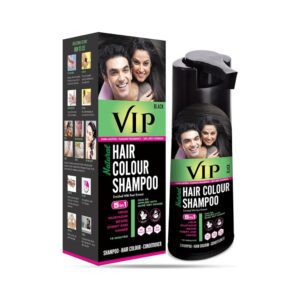 VIP HAIR COLOUR SHAMPOO 180ml Black for Men & Women | Alternate to Hair Dye | Salon Like Hair Color | Instant Beard Color - 100% Grey Hair Coverage