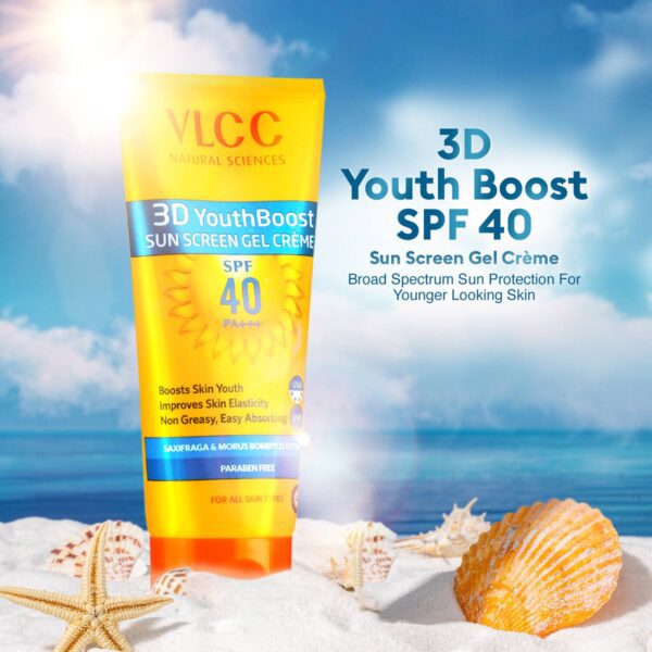 VLCC 3D Youth Boost SPF 40 Sunscreen Gel Crème (50g) - VLCC