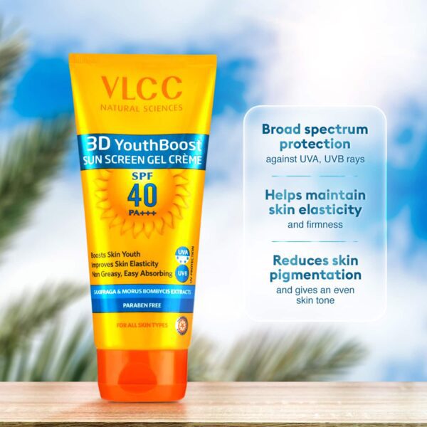 VLCC 3D Youth Boost SPF 40 Sunscreen Gel Crème (50g) - VLCC