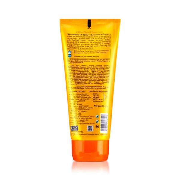 VLCC 3D Youth Boost SPF 40 Sunscreen Gel Crème (50g) - VLCC