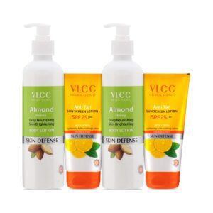 VLCC Anti Tan Sun Screen Lotion SPF 25 & Almond Honey Skin Brightening Body Lotion Combo - VLCC