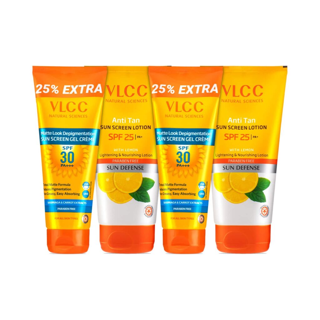 VLCC Anti Tan Sun Screen Lotion SPF 25 & Matte Look SPF 30 PA ++ Sunscreen Combo - VLCC