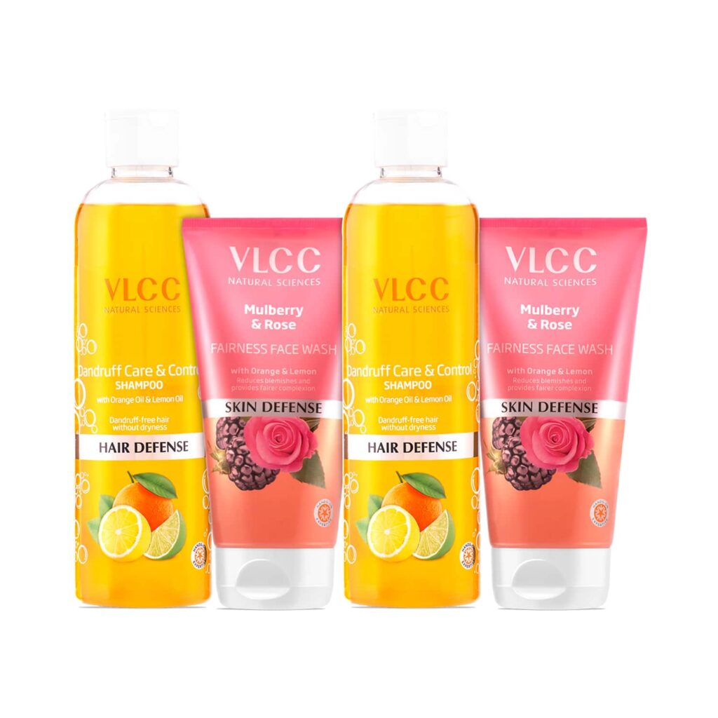 VLCC Dandruff Care and Control Shampoo & Mulberry Rose Face Wash Combo - VLCC