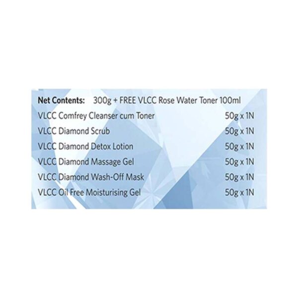 VLCC Gold & Diamond Facial Kit with Free Rose Water Toner Combo - VLCC