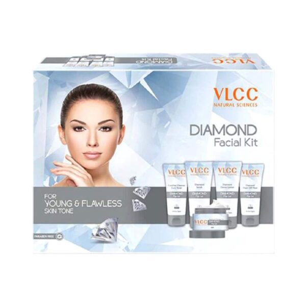 VLCC Gold & Diamond Facial Kit with Free Rose Water Toner Combo - VLCC