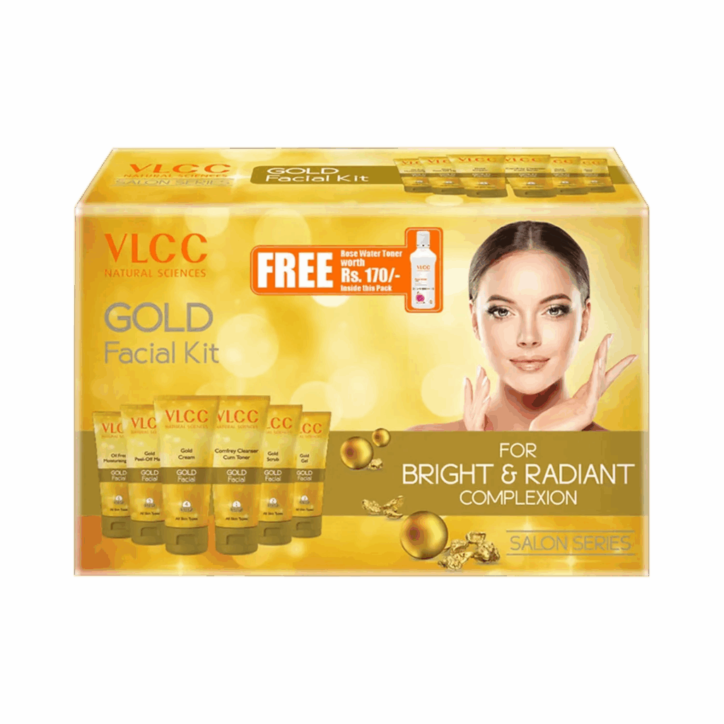 VLCC Gold Premium Facial Kit with FREE Rose Water Toner (400g) - VLCC