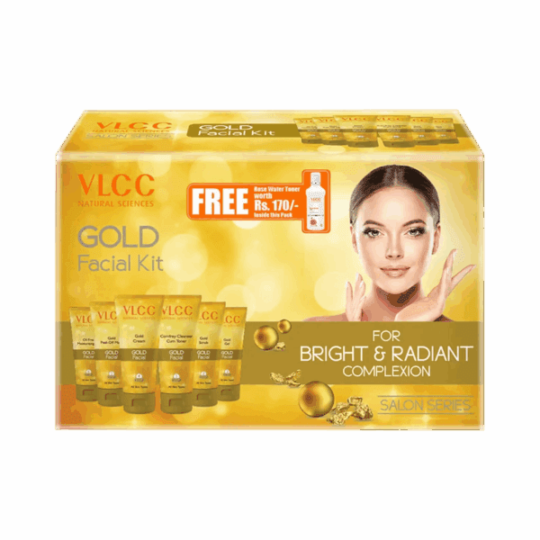 VLCC Gold Premium Facial Kit with FREE Rose Water Toner (400g) - VLCC
