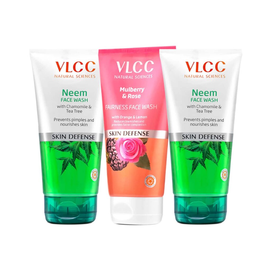 VLCC Mulberry and Rose Fairness & Neem Face Wash Combo - VLCC