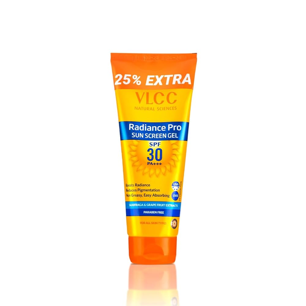 VLCC Radiance Pro SPF 30 PA+++ Sunscreen Gel - 100g + 25g | UVA and UVB Rays | Extra- Sun Protection, Boosts Radiance, Reduces Pigmentation | With Niacinamide, Mulberry,...