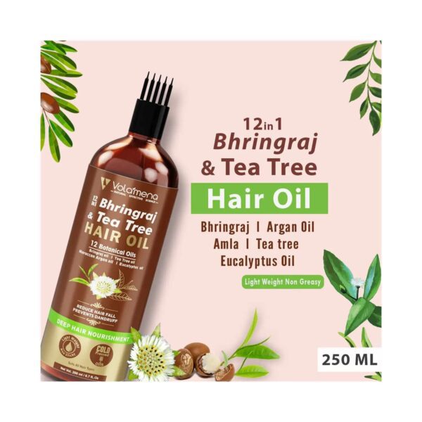 Volamena 12-In-1 Bhringraj & Tea Tree Hair Oil (200ml) - Volamena