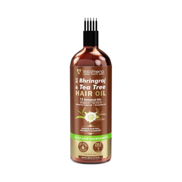Volamena 12-In-1 Bhringraj & Tea Tree Hair Oil (200ml) - Volamena