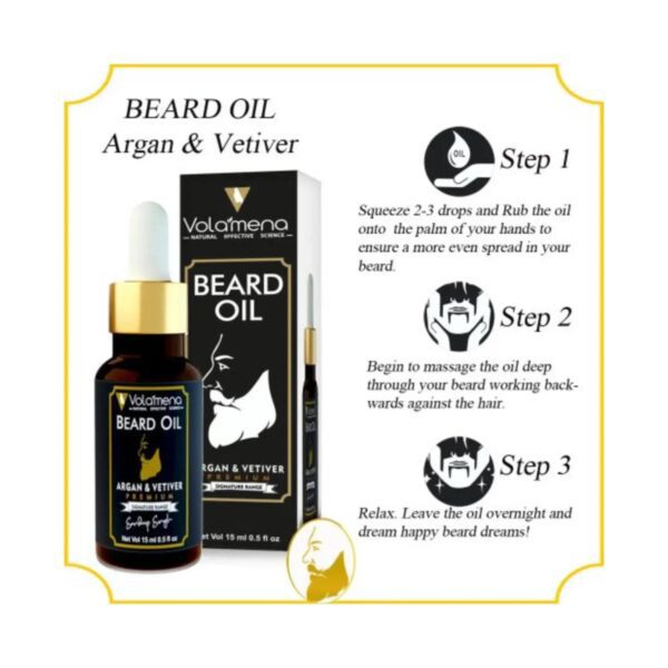 Volamena Argan & Vetiver Beard Oil (15ml) - Volamena