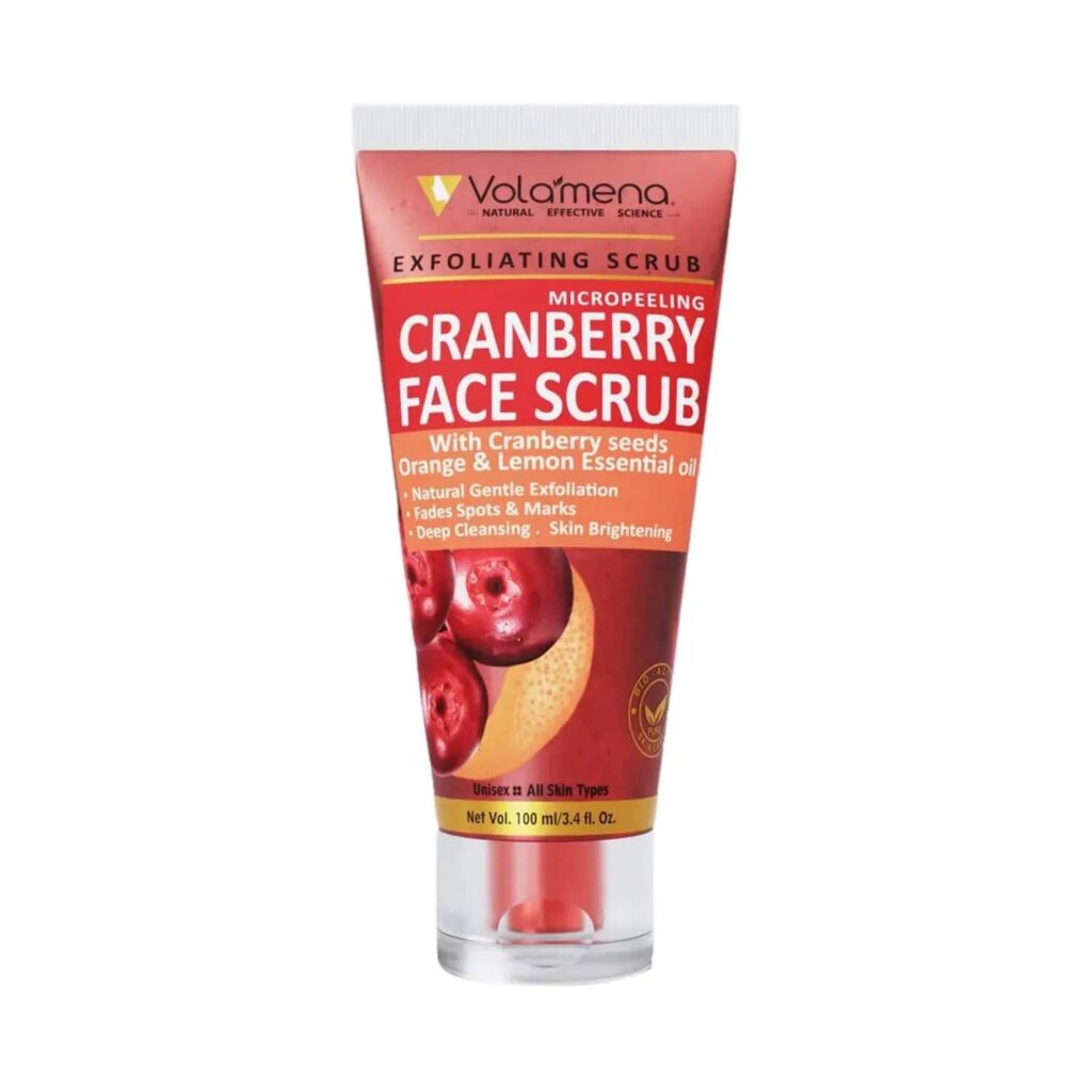 Volamena Exfoliating Micro Peeling Cranberry Face Scrub (100ml) - Volamena