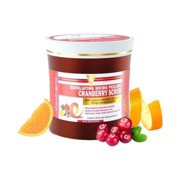 Volamena Exfoliating Micro Peeling Cranberry Face Scrub (250ml) - Volamena