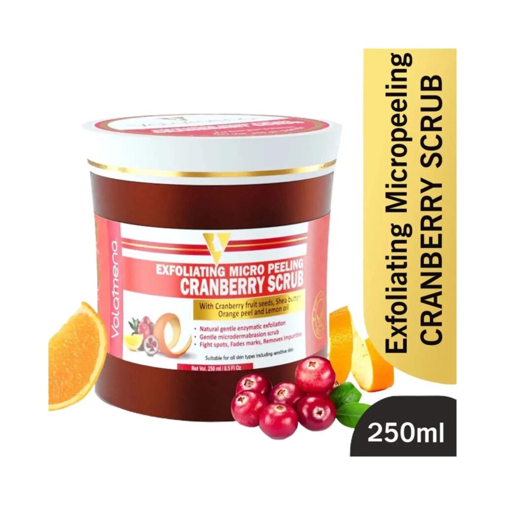 Volamena Exfoliating Micro Peeling Cranberry Face Scrub (250ml) - Volamena