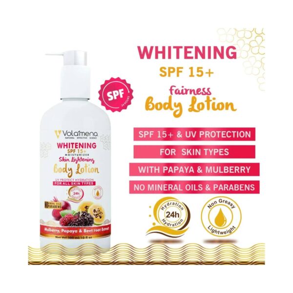 Volamena Whitening Moisturizer Skin Lightening Body Lotion With SPF 15++ (300ml) - Volamena