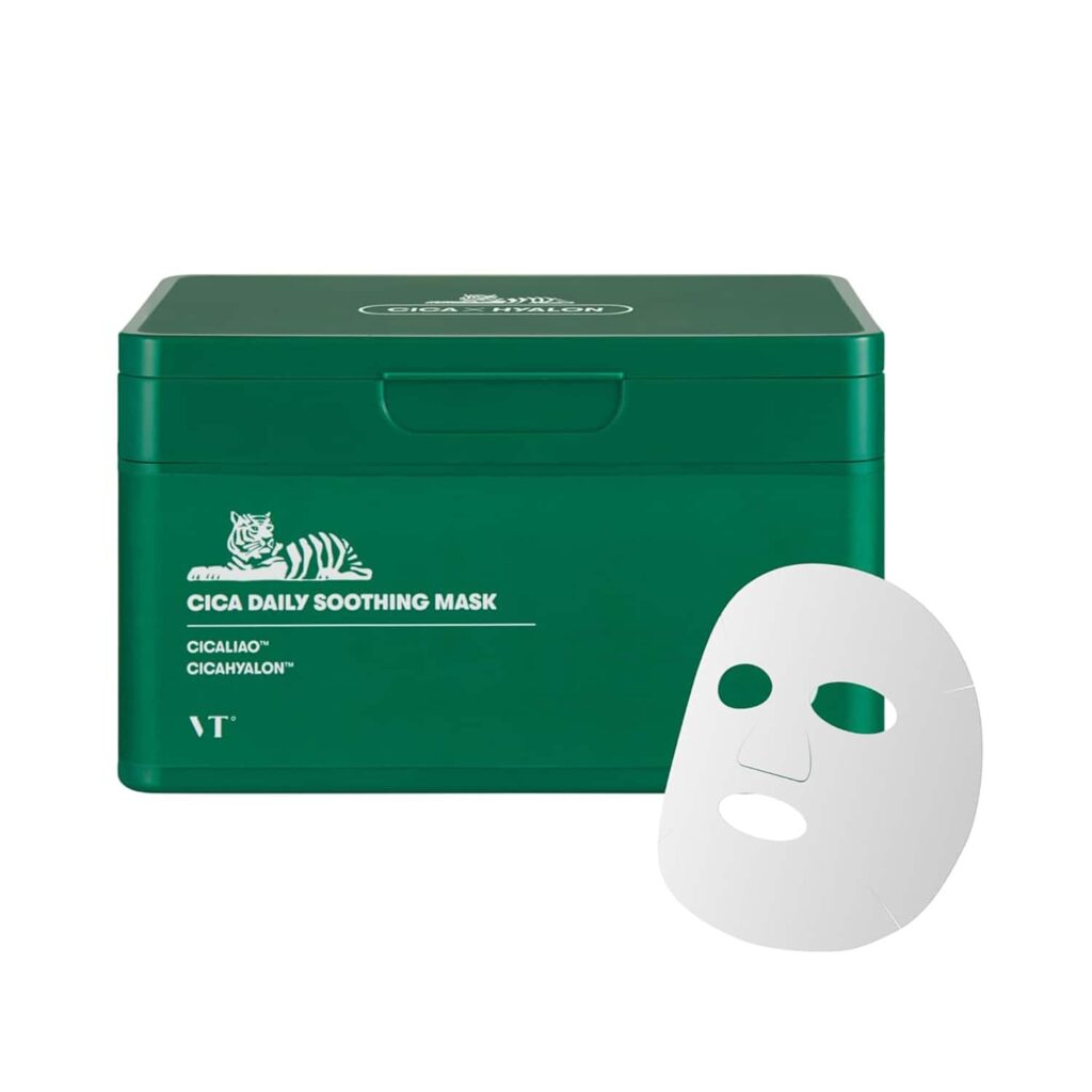 VT COSMETICS Daily Soothing Mask 30ea,Facial Sheet Mask Pick & Quick Dispenser type Korean FaceMask (30 ml) - VT Cosmetics