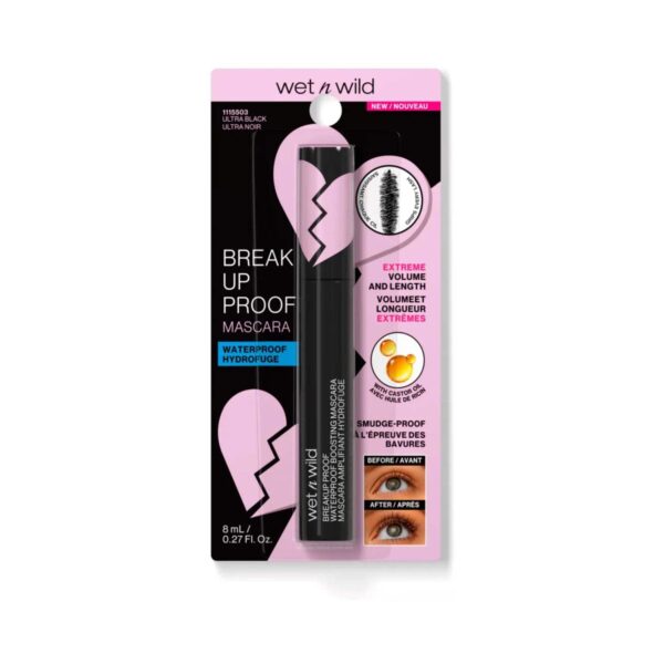 Wet n Wild Breakup Proof Waterproof Boosting Mascara - Ultra Black (8 ml) - Wet n Wild